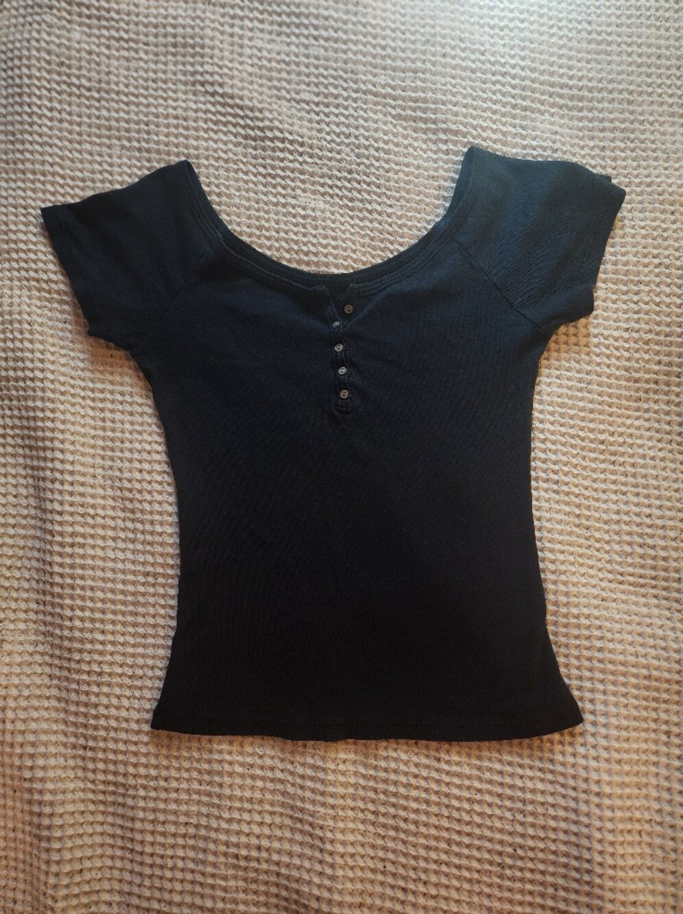 Navy Off The Shoulder John Galt Brandy Melville Pacsun Top
